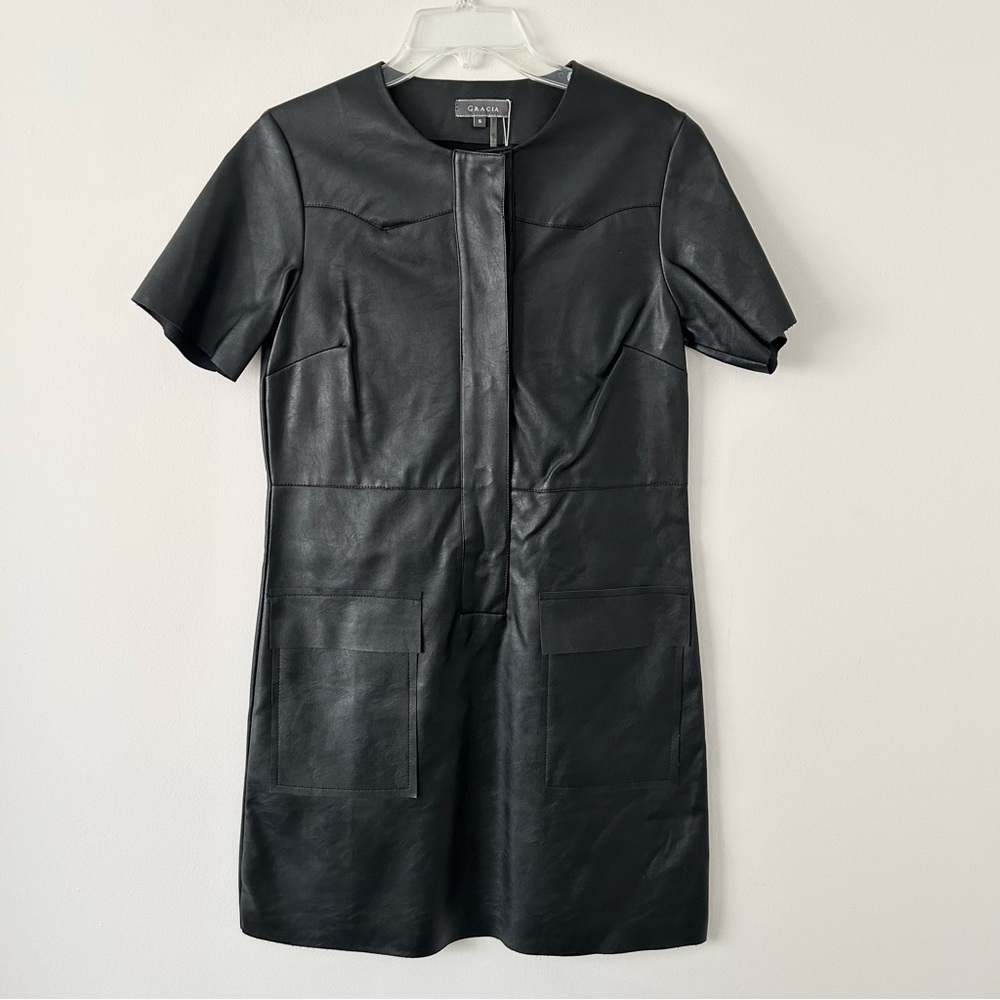 Gracia Faux Leather Mini Dress